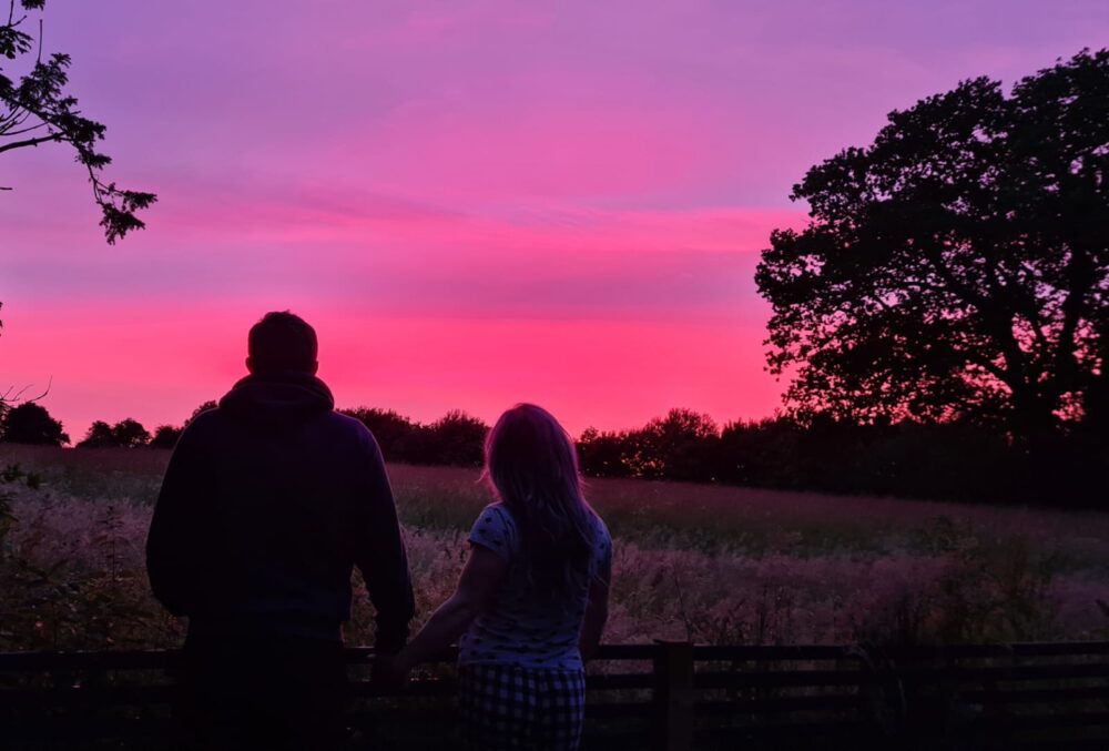 Couple enjoying the sunset